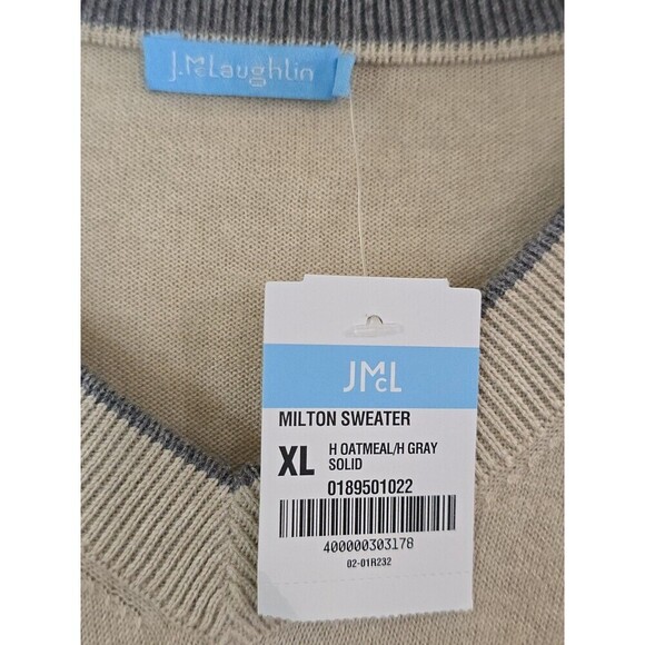 J. McLaughlin Milton Sweater Mens Size XL V Neck Lightweight Cashmere Blend - Picture 6 of 8